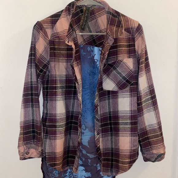Aratta Silent Gourney women’s Multi Fabric Flannel Button Up size small - Picture 2 of 8